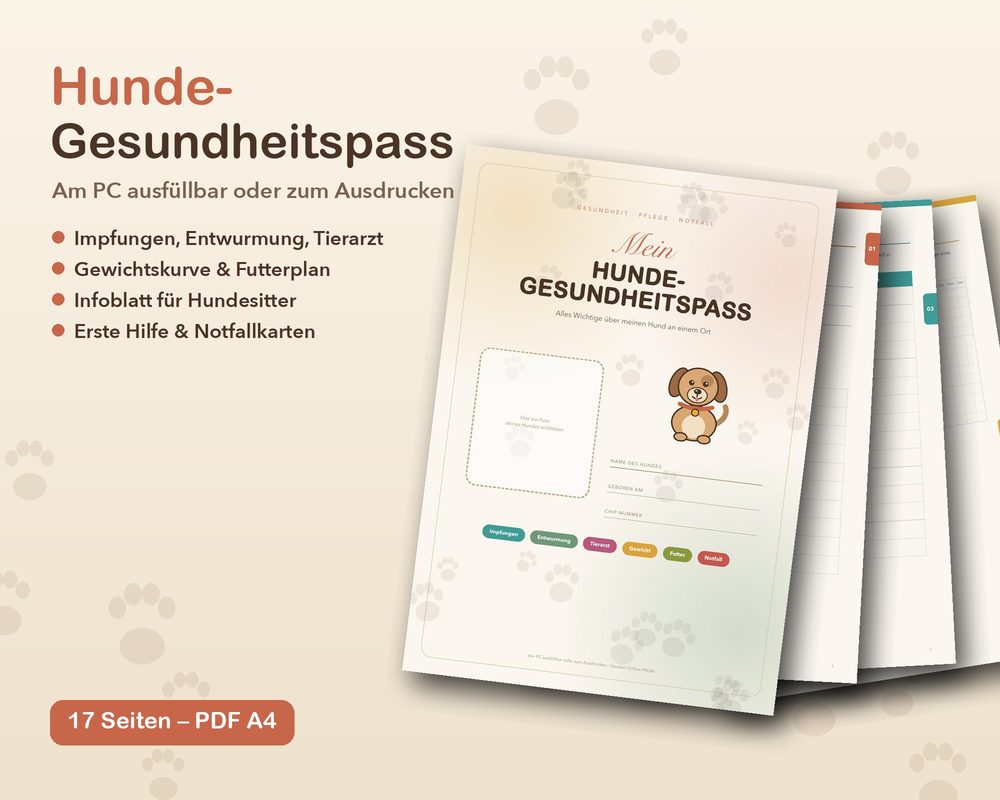 Vorlage Hunde-Gesundheitspass zum Ausfüllen
